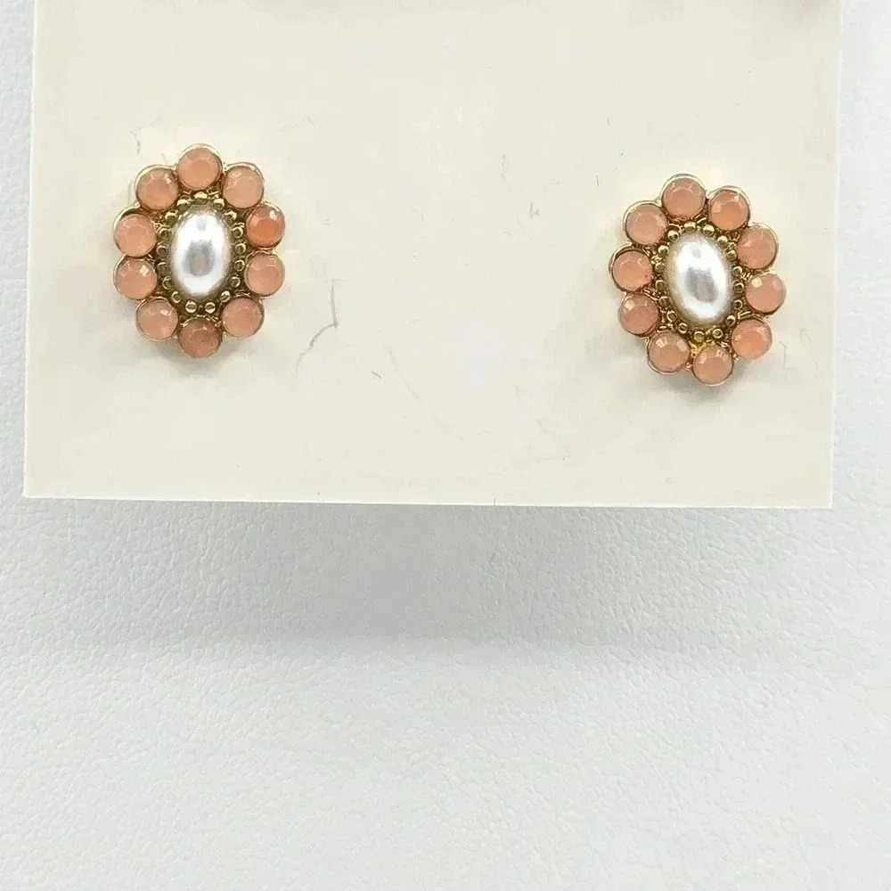 Pink Flower Stud Earrings Fashion Jewelry E47